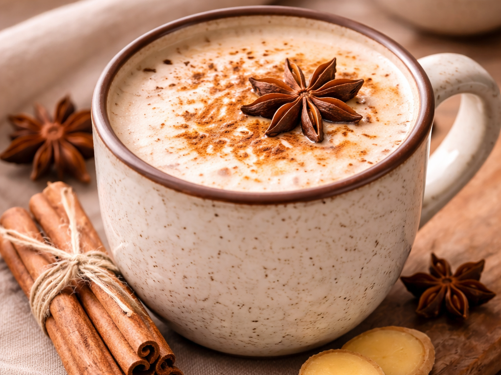 chai latte ecológico con especias