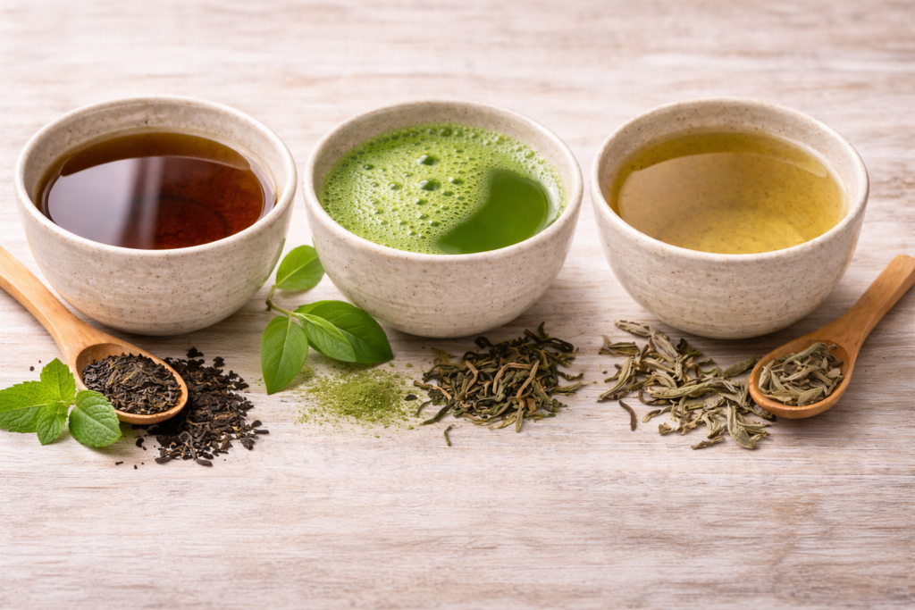 té negro verde blanco diferencias