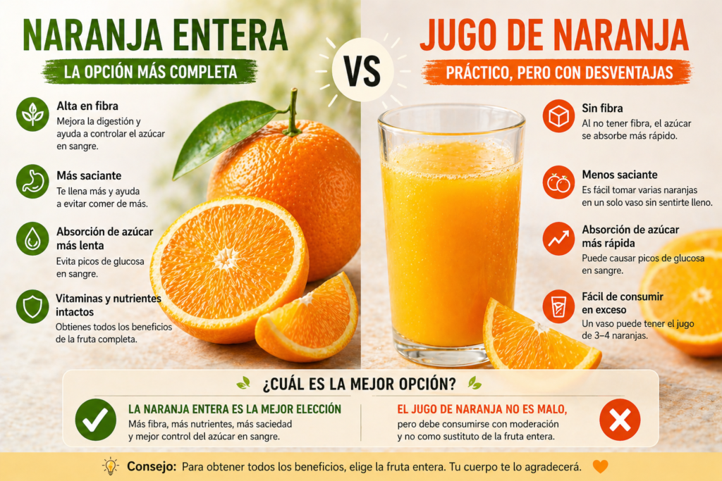 zumo de naranja vs naranja entera